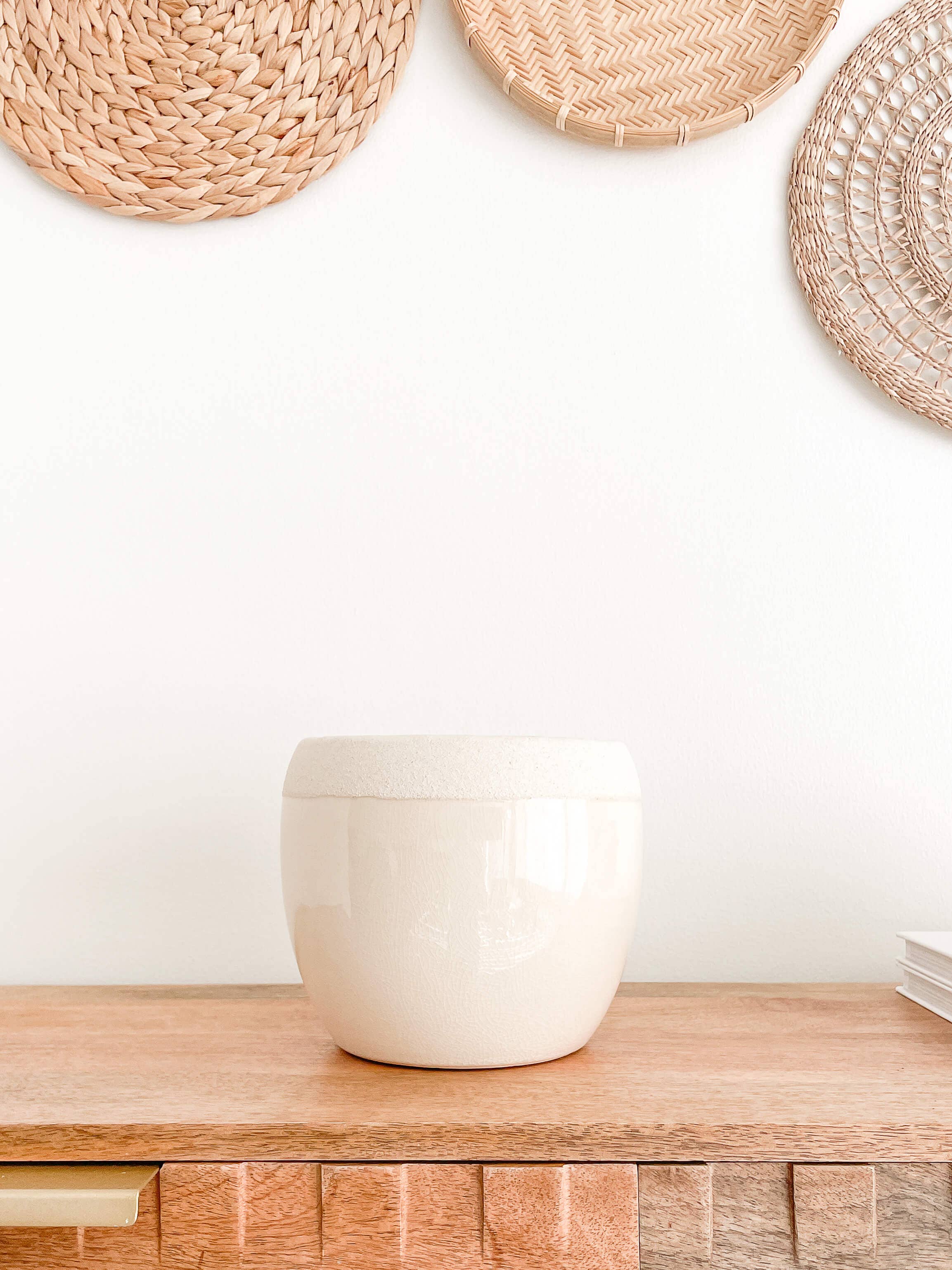 Maya Ceramic Planters Pots, Cracked Pattern Design: Medium 5.25"