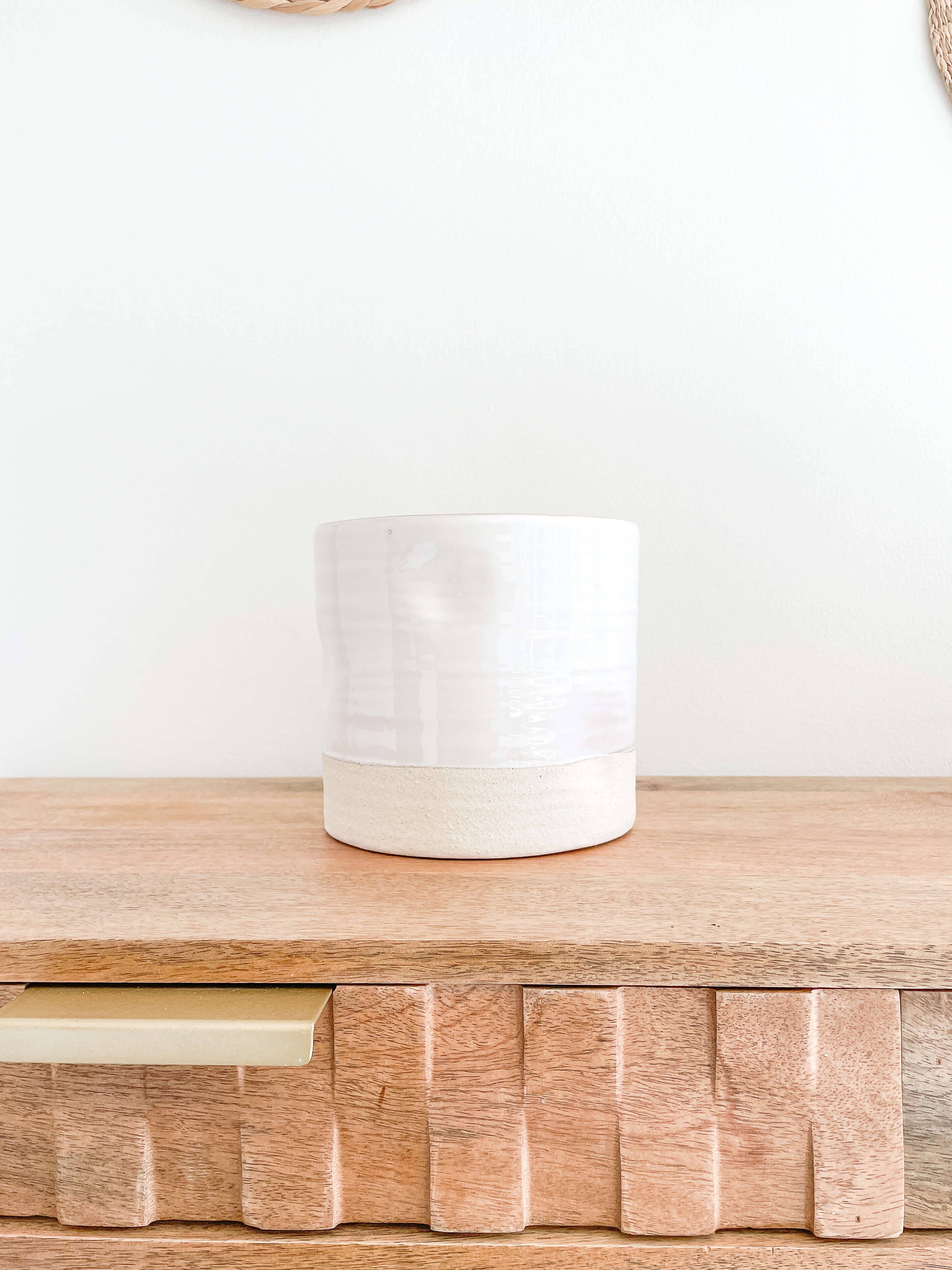 Ivy Ceramic Planter Pots, Glossy White Planters: Small 3"