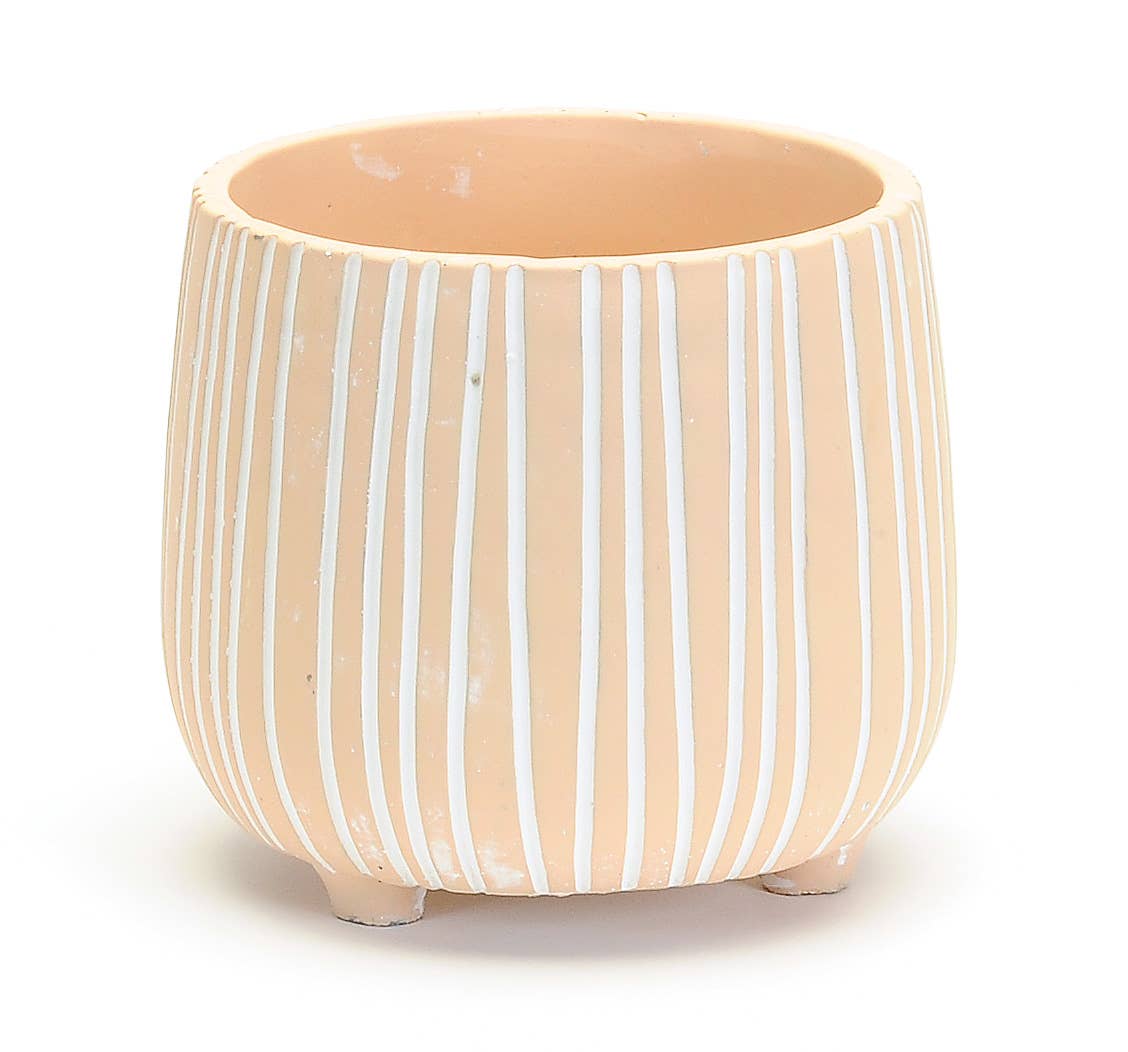 LG ROUND PEACH POT WITH FEET