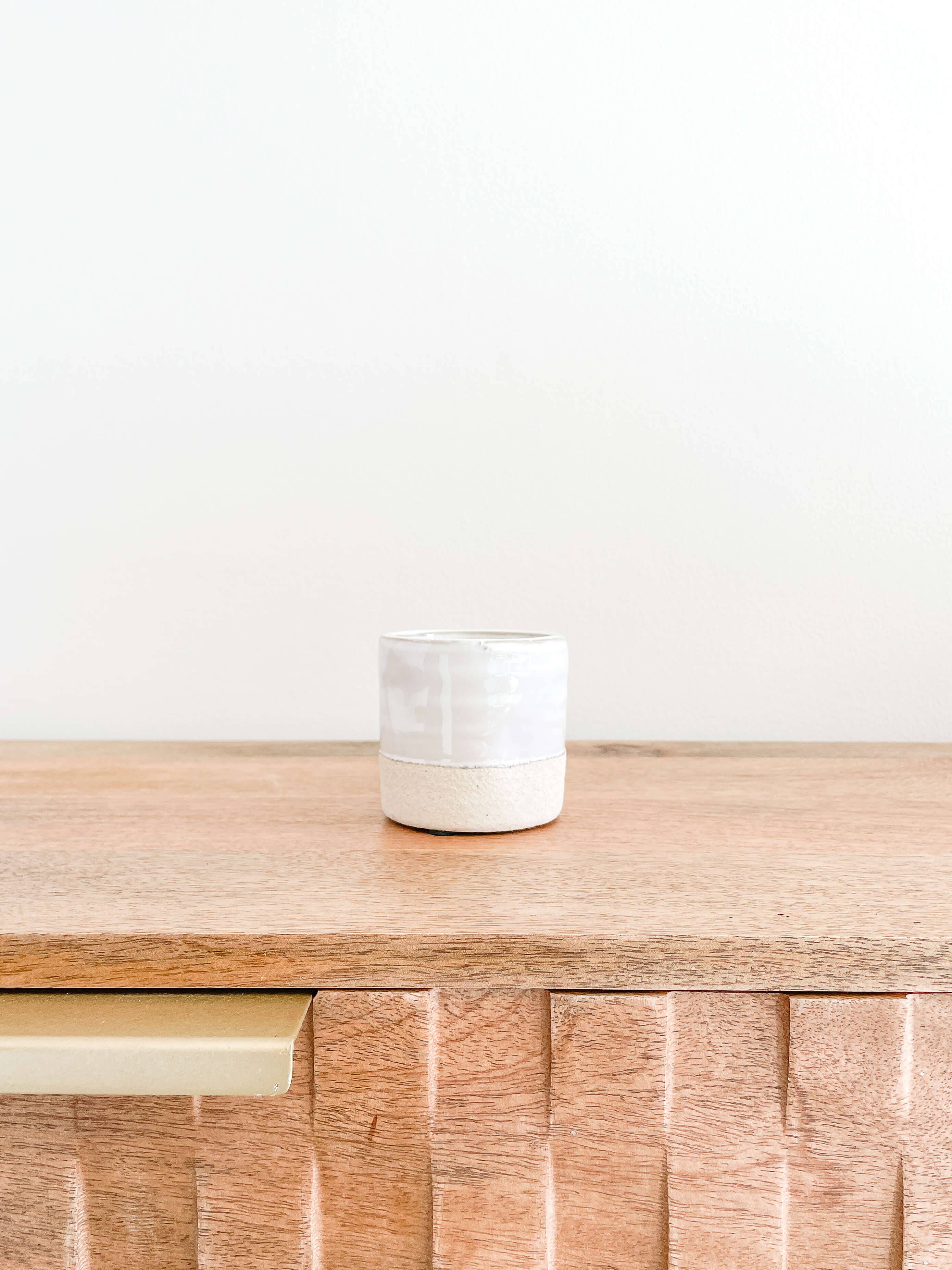 Ivy Ceramic Planter Pots, Glossy White Planters: Small 3"