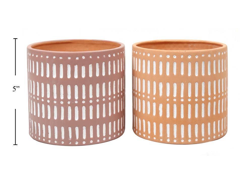 Naya Ceramic Planter,2 sizes and 2 color asst.: 4.25"D x 4.25"H