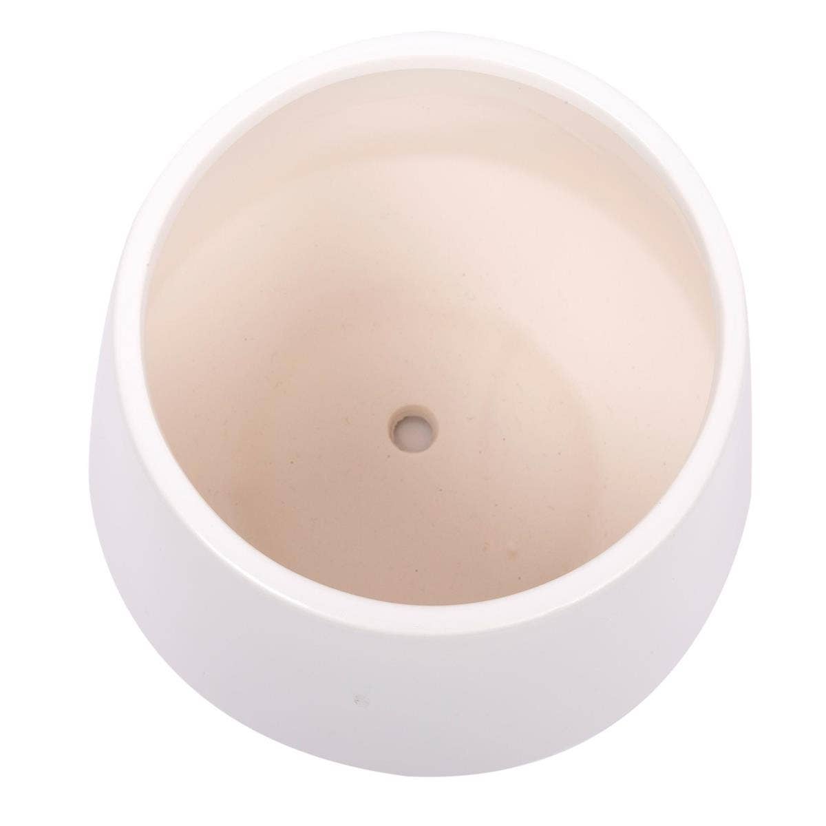 Truu Design Matte Ceramic Planter with Saucer 5.9": White