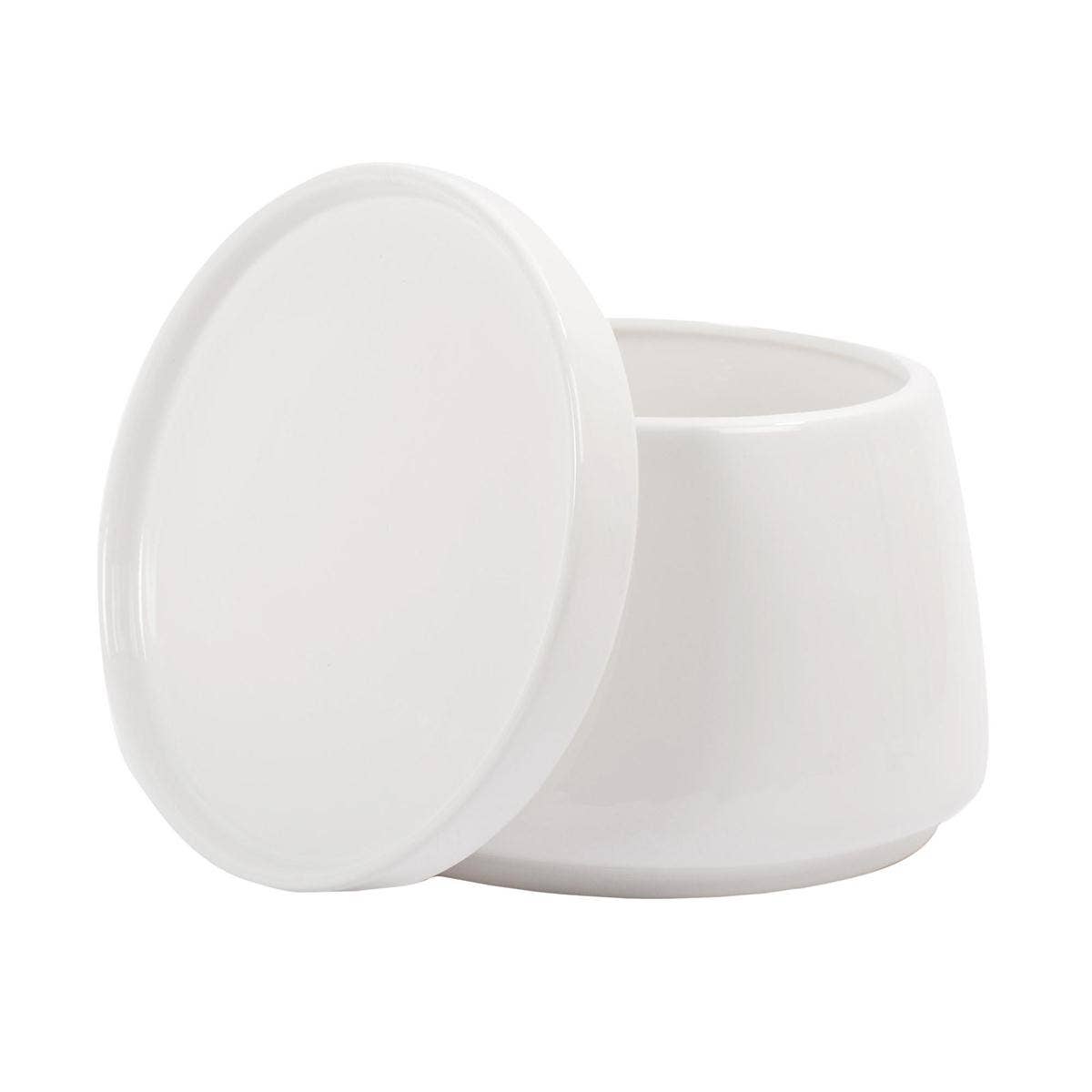 Cylindrical Ceramic Planter With Saucer, 5"D/7.5"D: 5"D