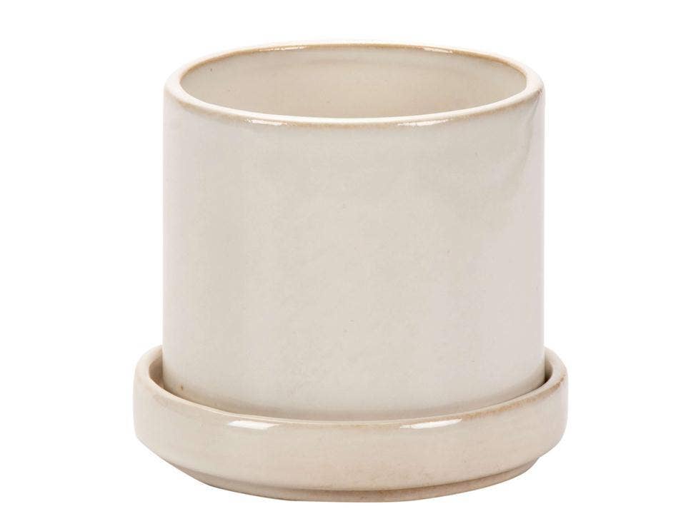 Truu Design Stylish Petra Ceramic Planter with Saucer: Classical