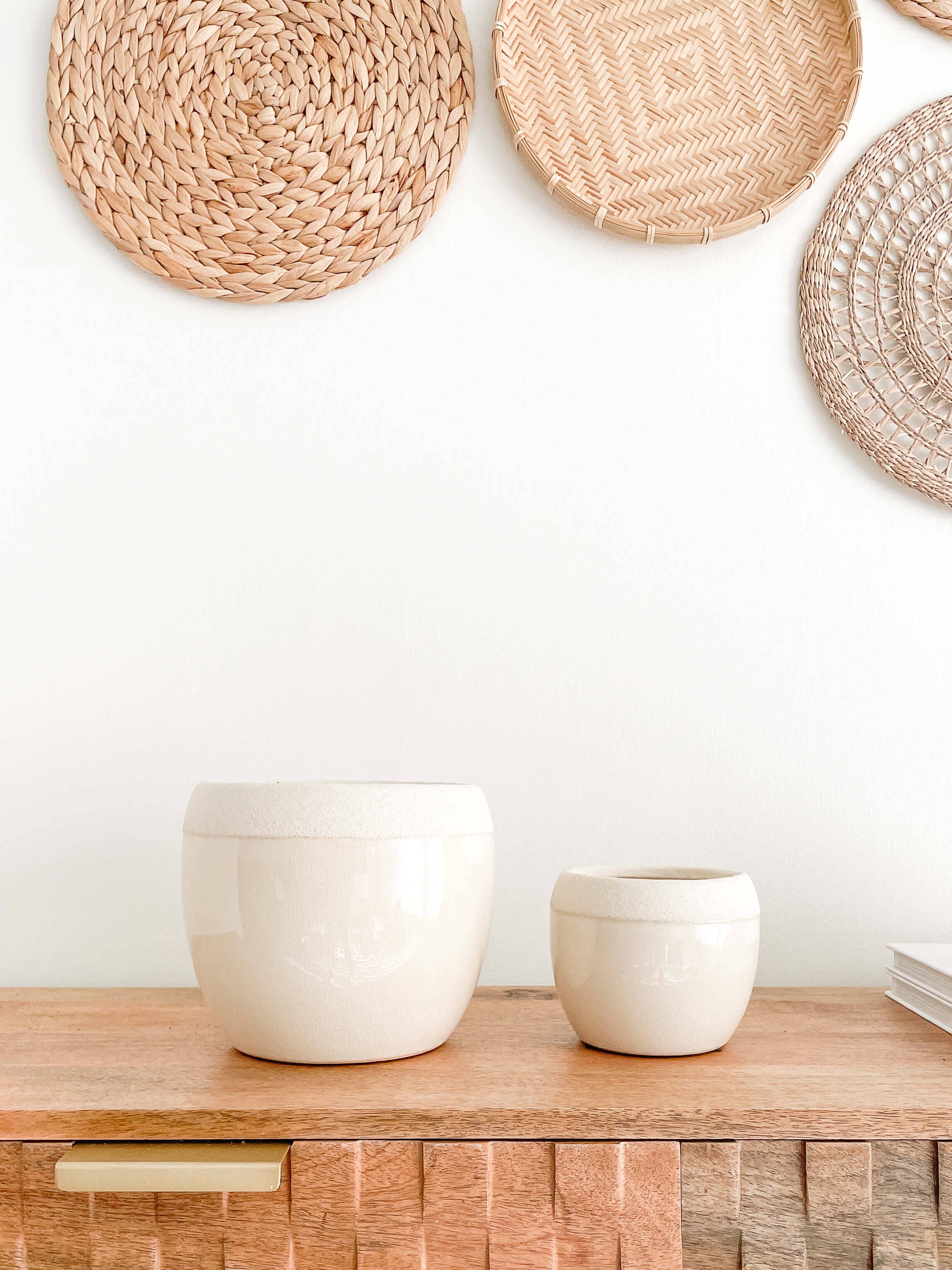 Maya Ceramic Planters Pots, Cracked Pattern Design: Medium 5.25"