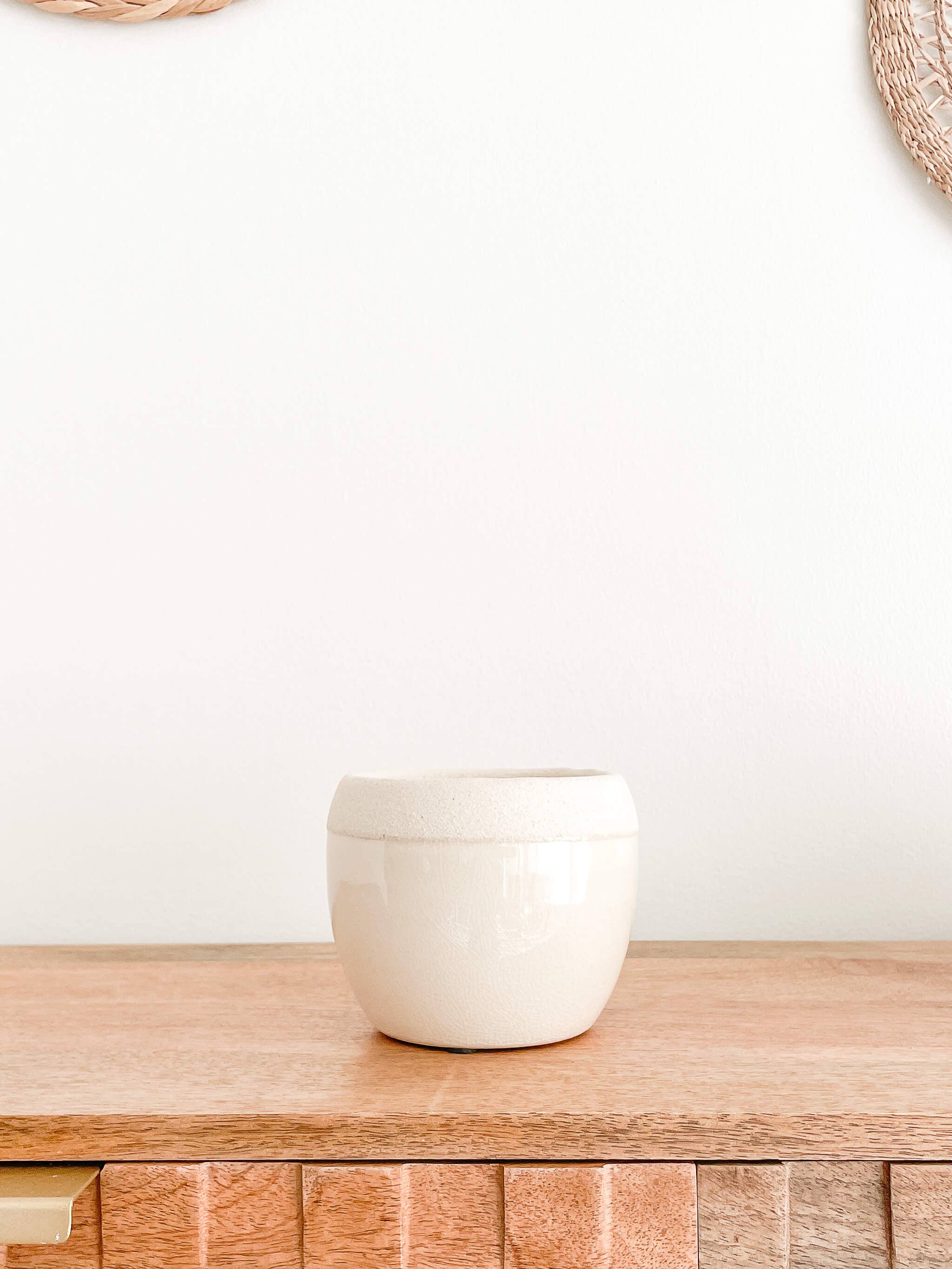 Maya Ceramic Planters Pots, Cracked Pattern Design: Medium 5.25"