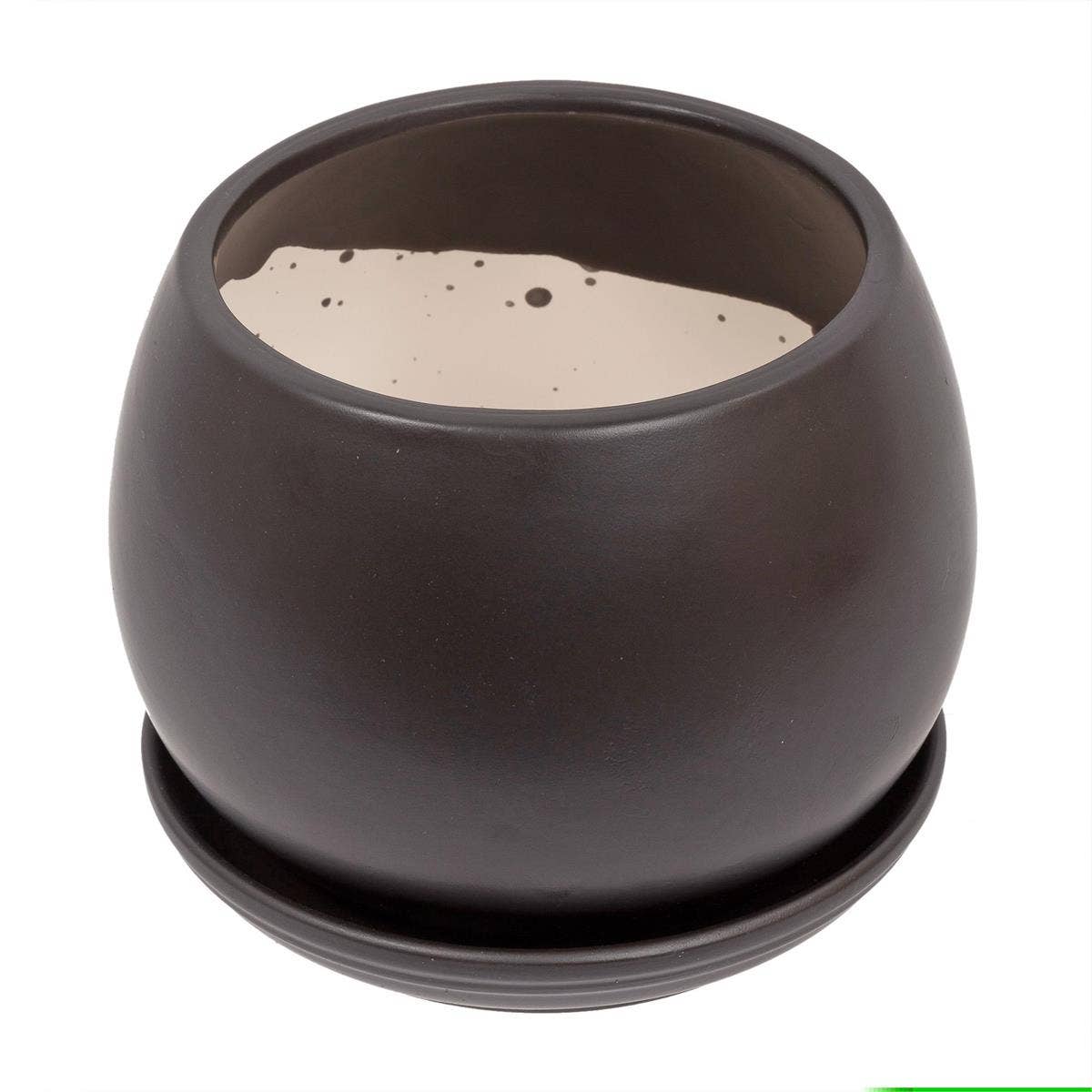 Truu Design Matte Ceramic Planter 6"D: Black