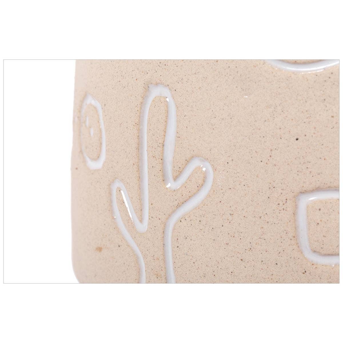 Truu Design Etched Symbols Planter, 5.25"D x 4.75"H