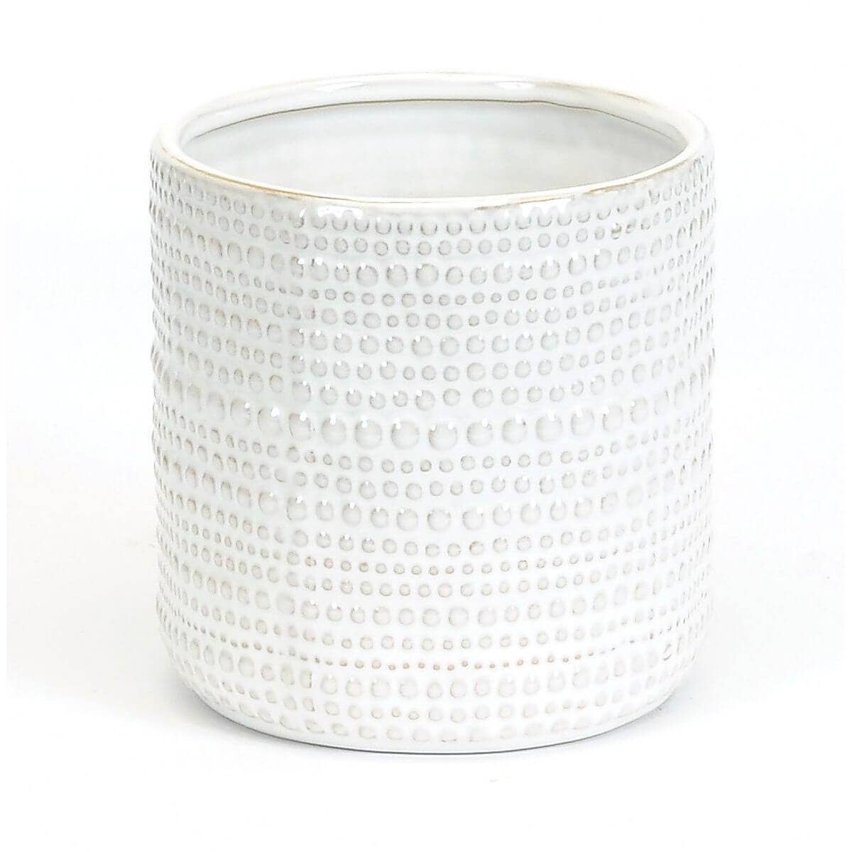LARGE TEXTURED WHITE POT