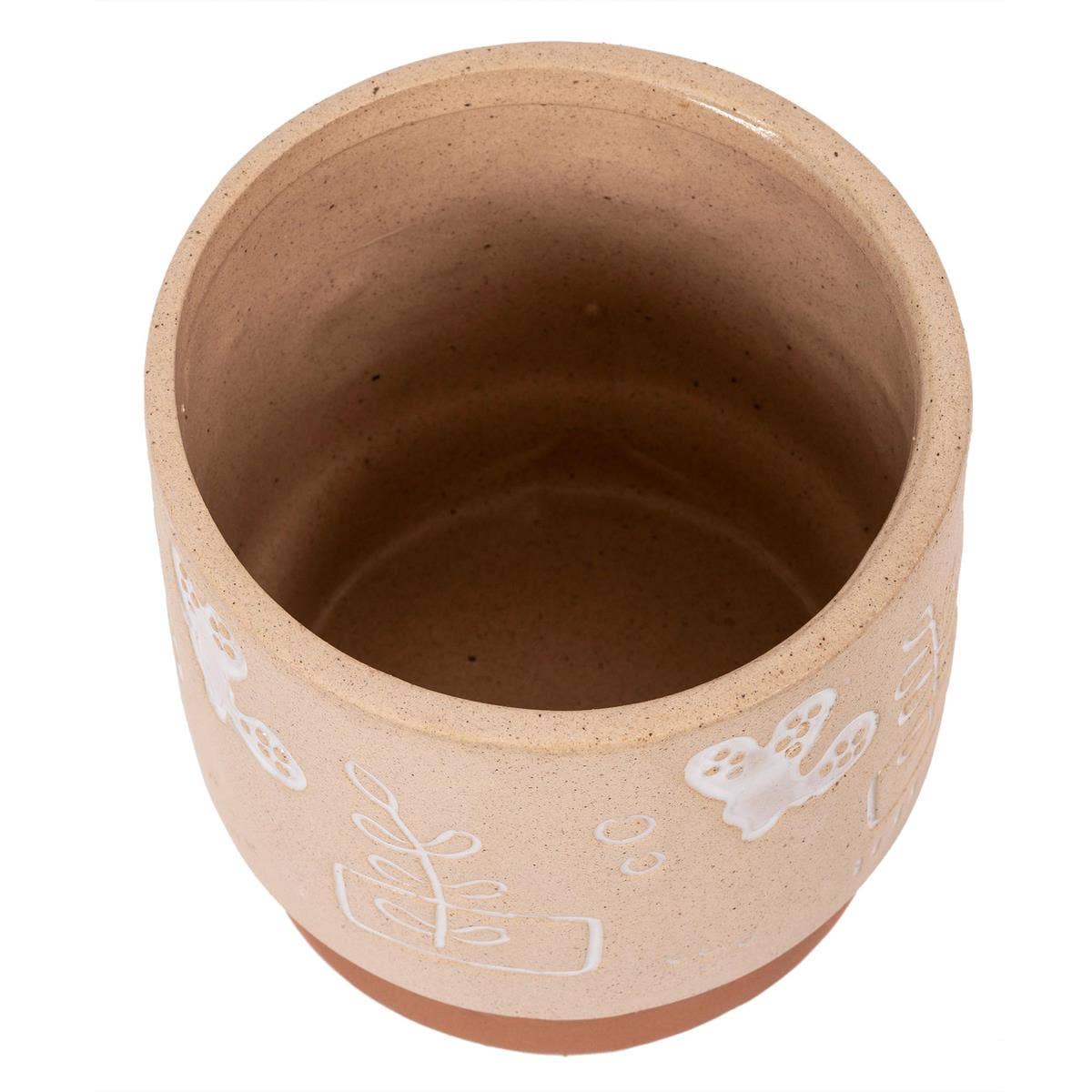 Truu Design Etched Symbols Planter,4.25"D x 4"H