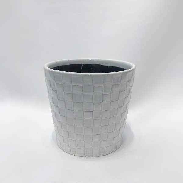 "White On White" Flower Pot