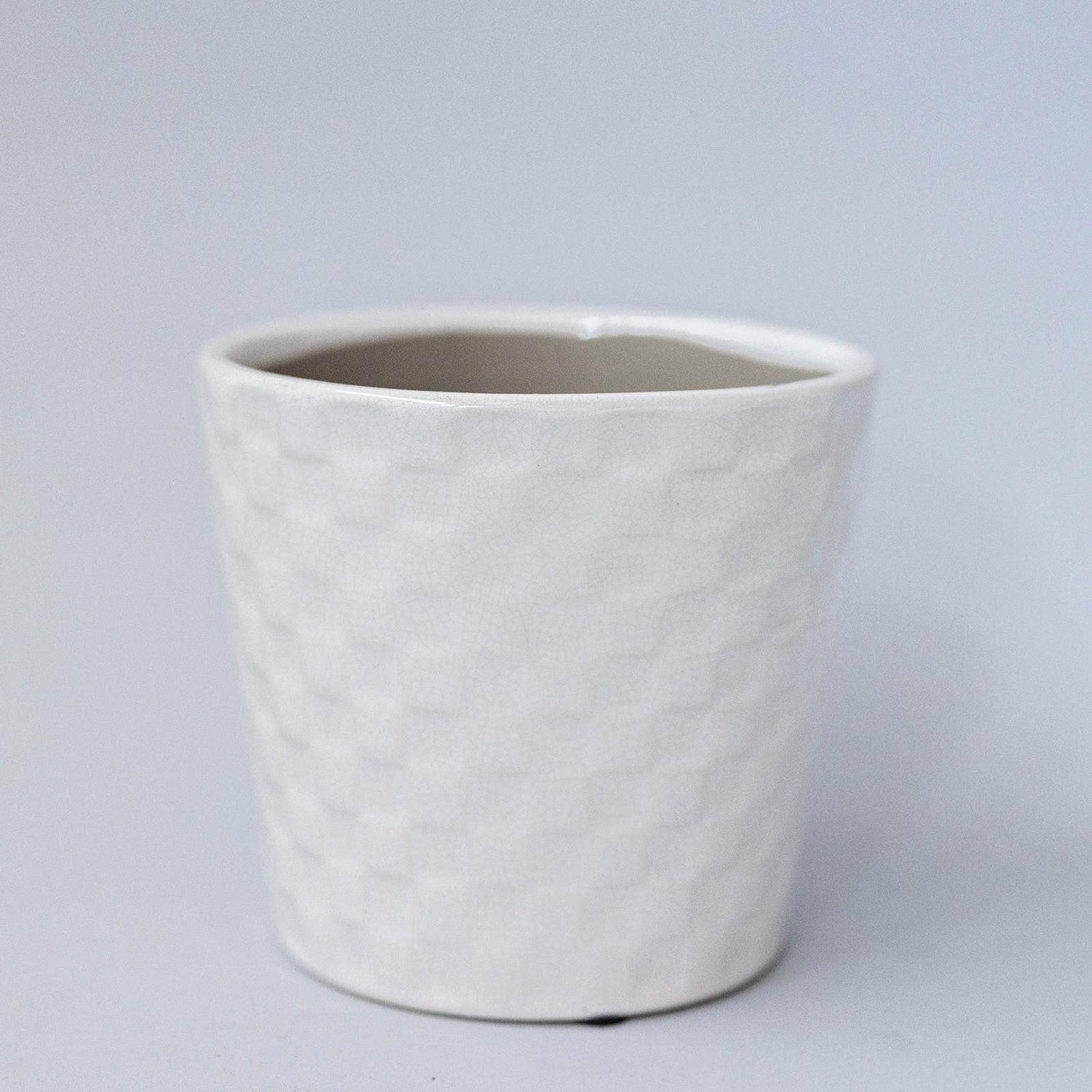 "White On White" Flower Pot
