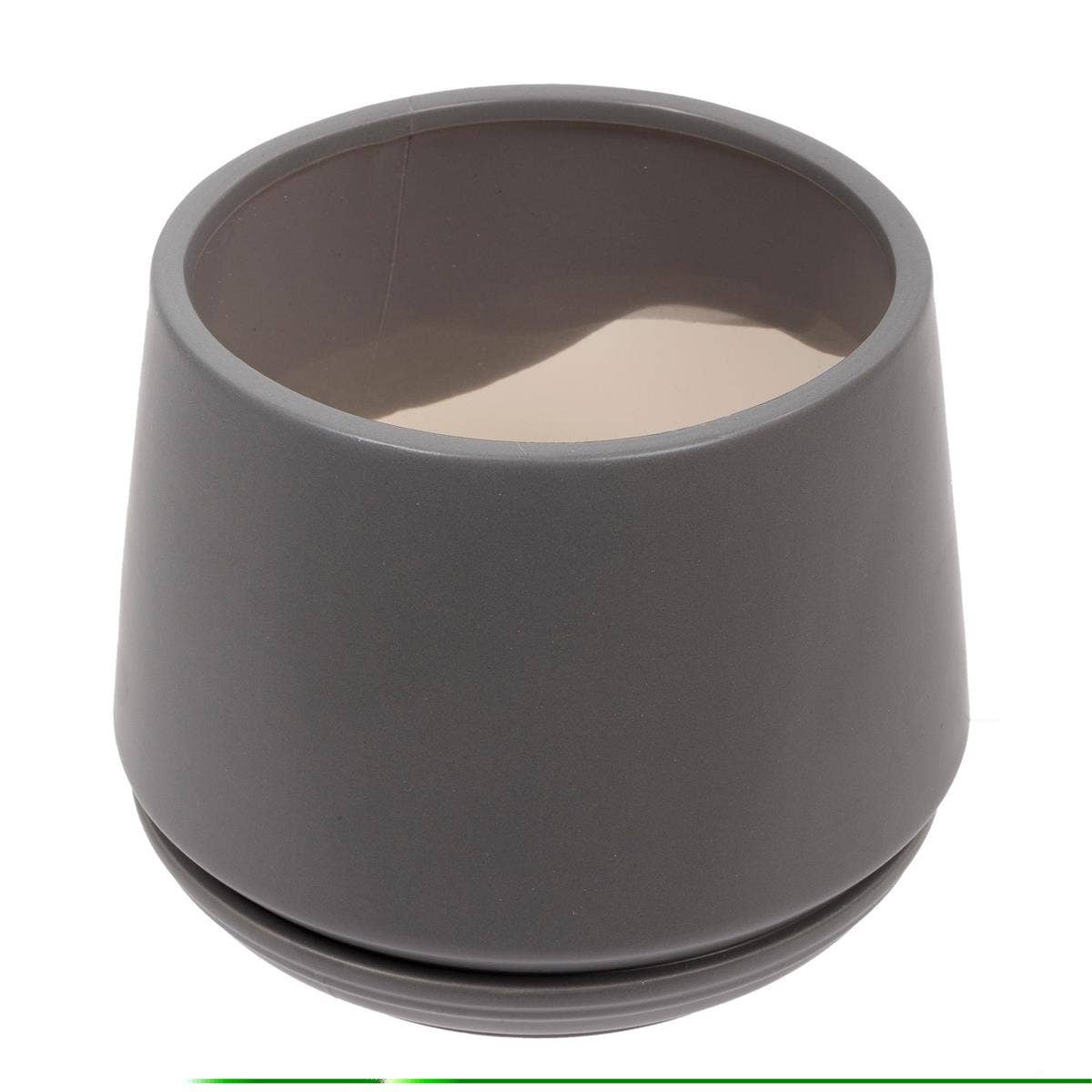 Truu Design Matte Ceramic Planter with Saucer 5.9": White