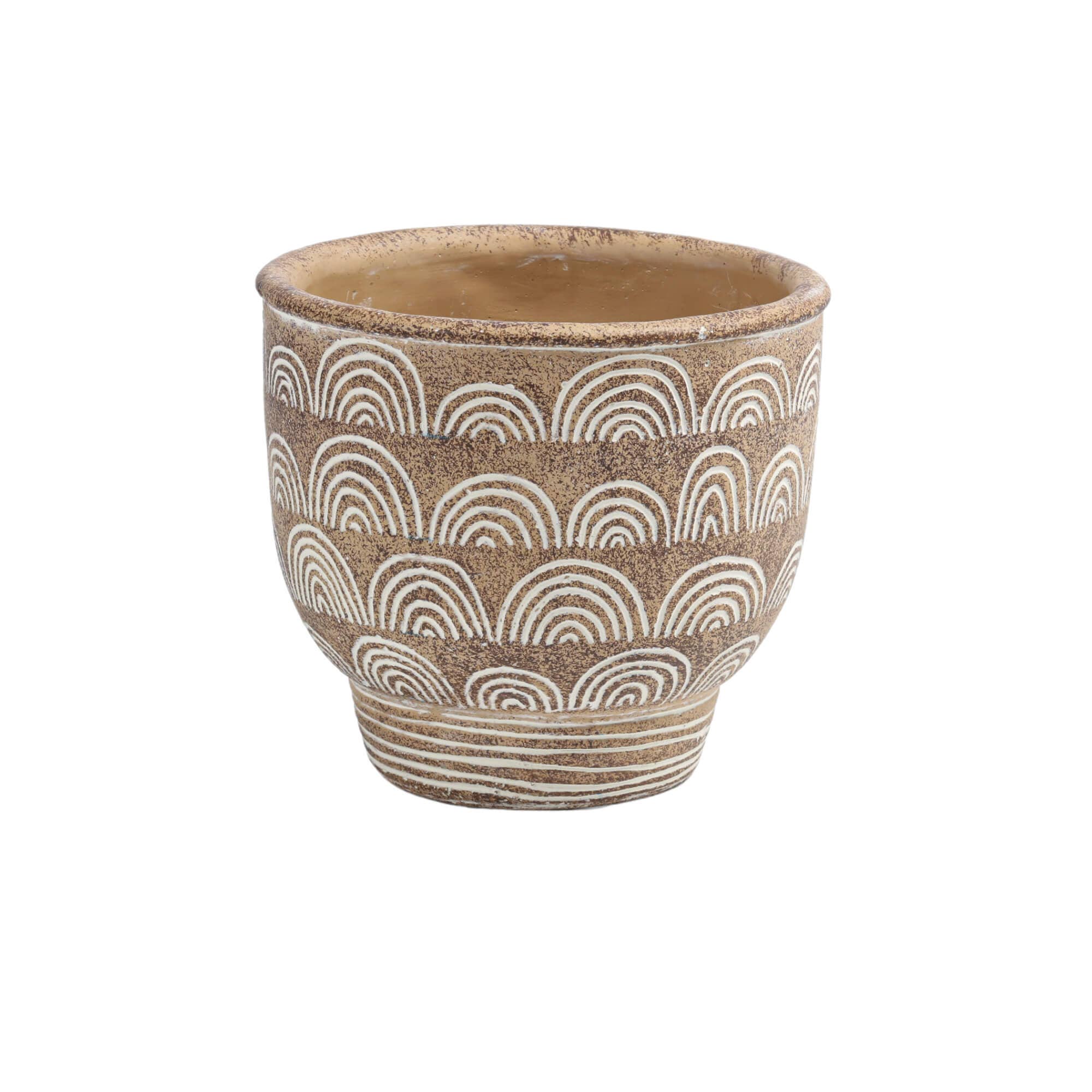 LARGE ROUND CEMENT POT DESIGN AND FOOTED BASE