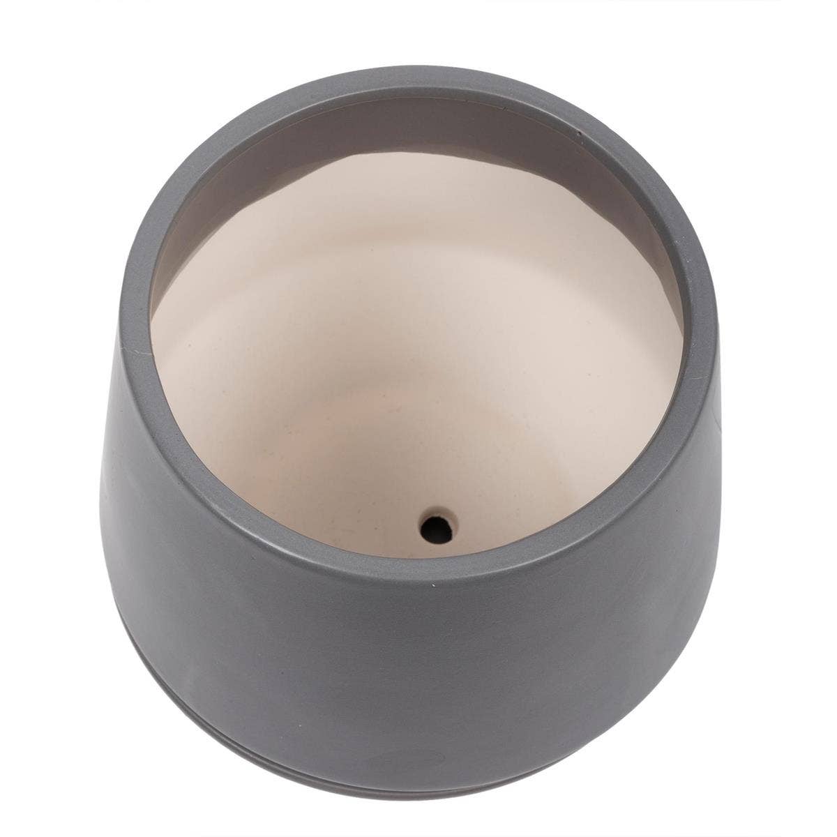 Truu Design Matte Ceramic Planter with Saucer 5.9": White