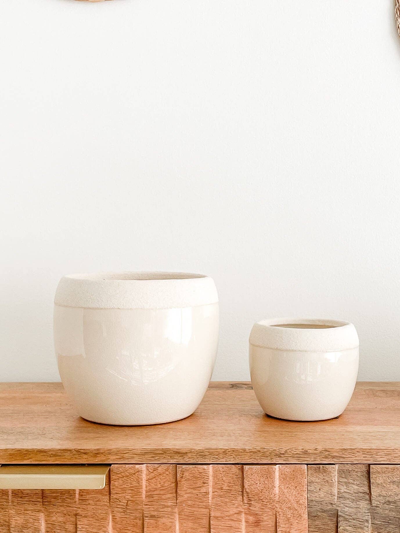 Maya Ceramic Planters Pots, Cracked Pattern Design: Medium 5.25"