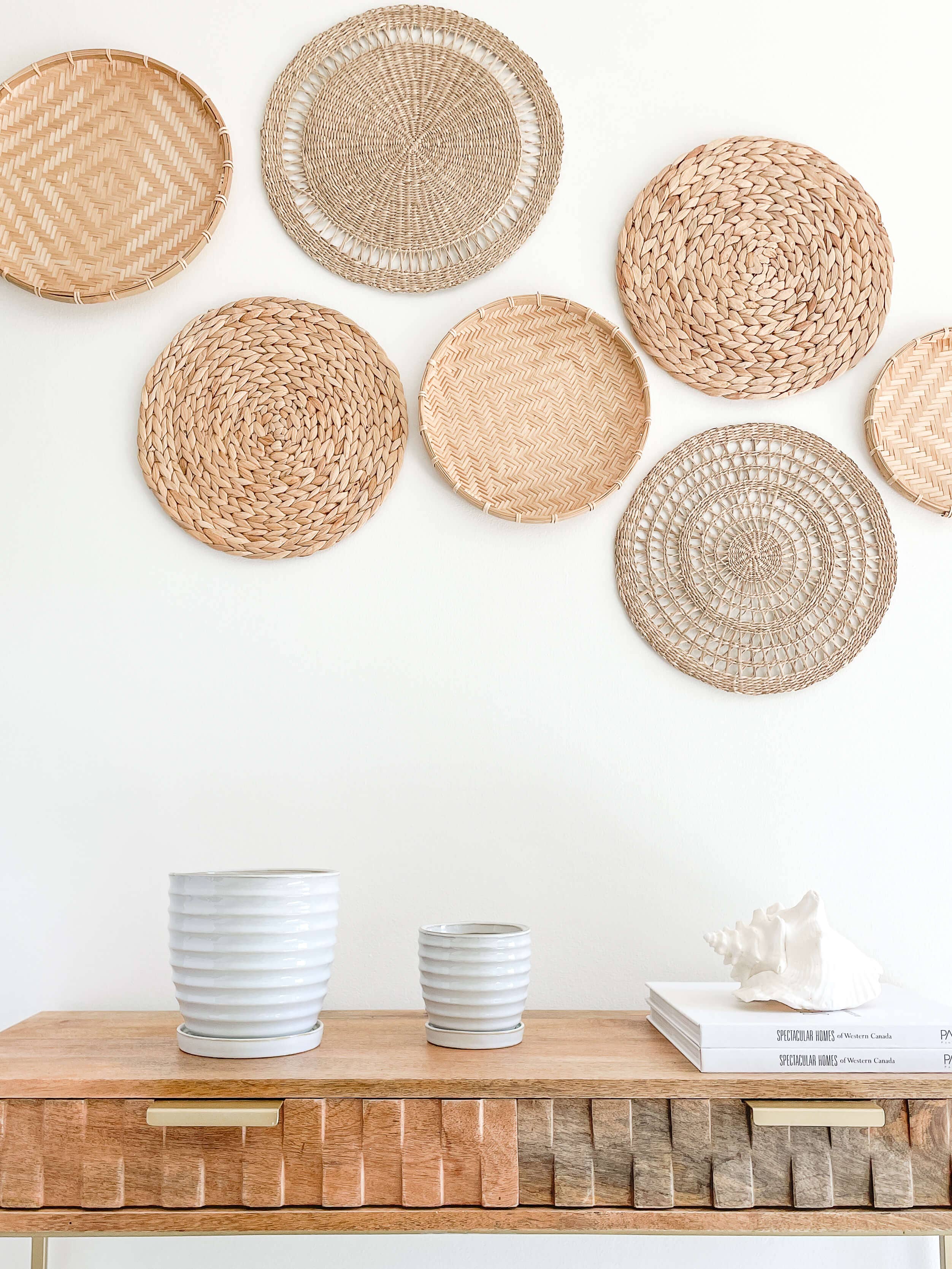 Nora Ceramic Planters Pots, Attached Saucer Drainage Hole: Medium 4.75"