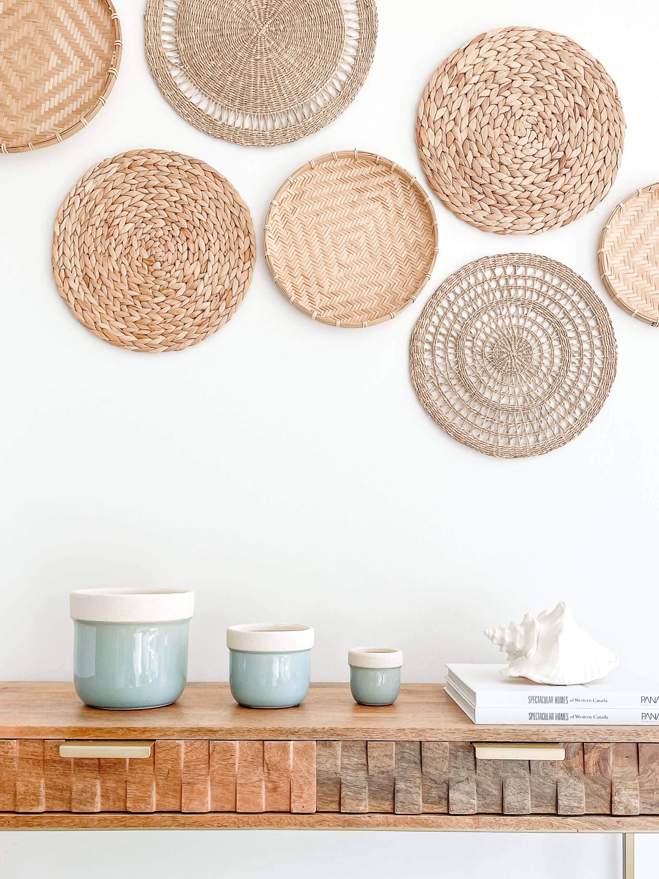 Amalfi Ceramic Planter Pots, Turquoise and White Color: Medium 5"