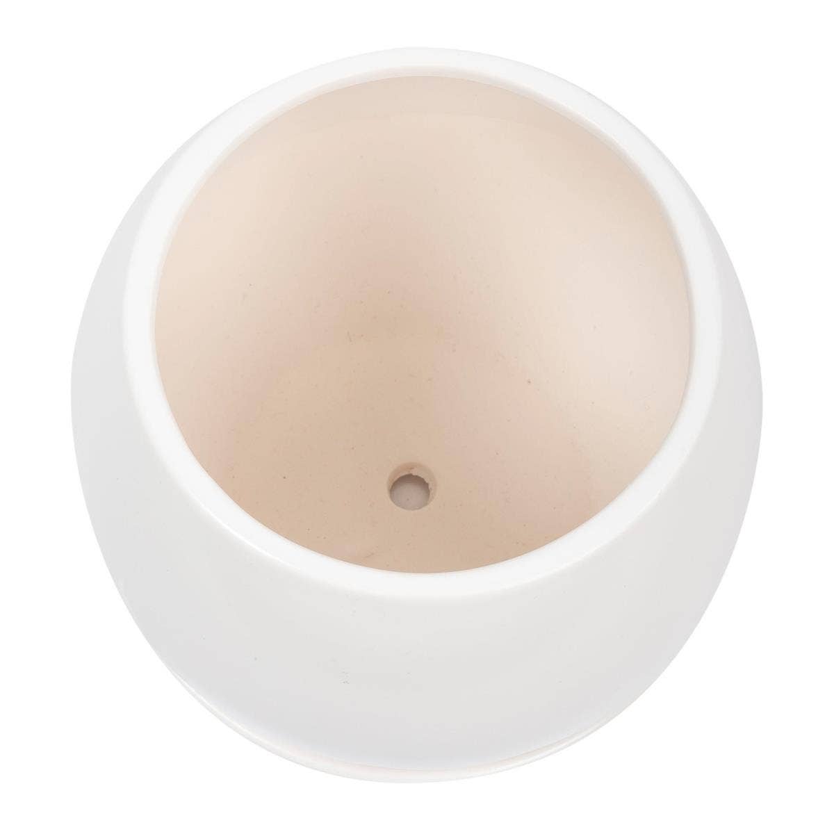 Truu Design Matte Ceramic Planter 6"D: White