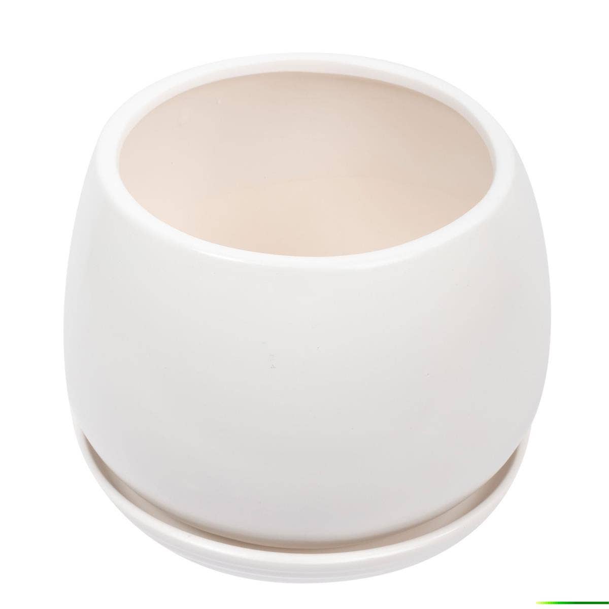 Truu Design Matte Ceramic Planter 6"D: White