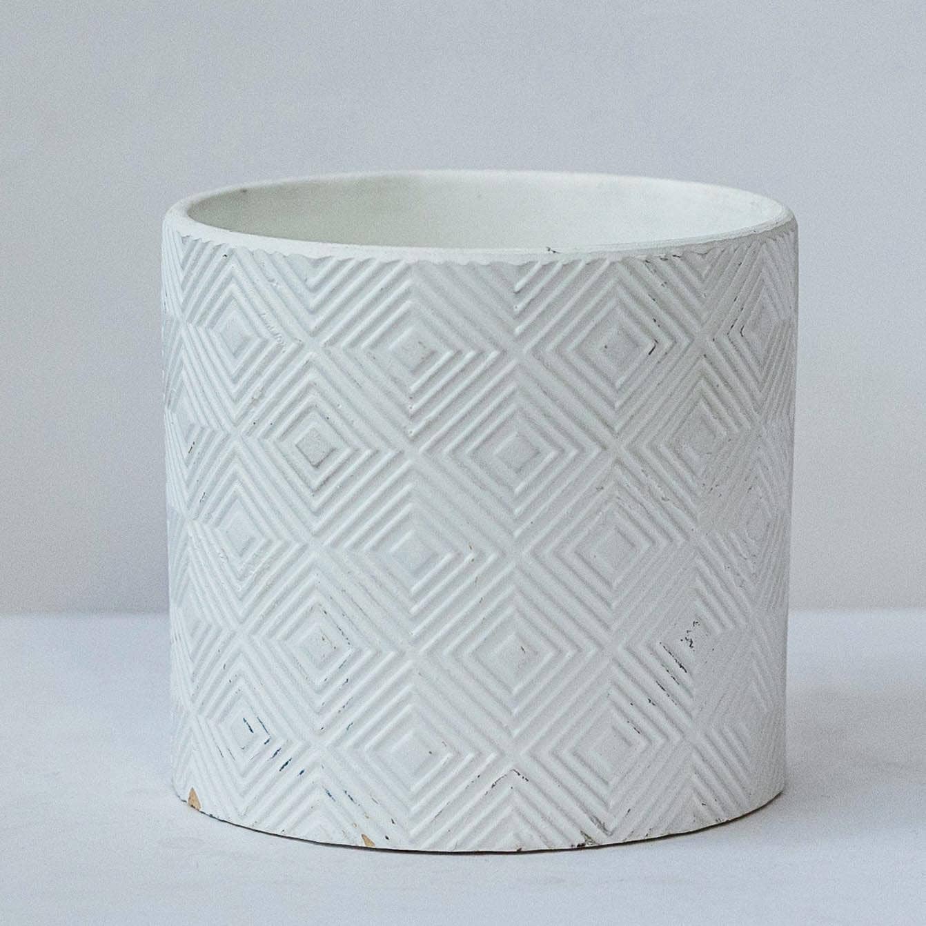 "White On White" Flower Pot