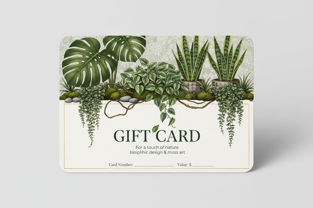 gift card with houseplants in the image