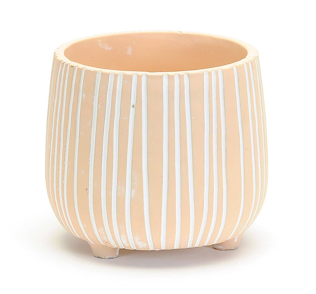 LG ROUND PEACH POT WITH FEET