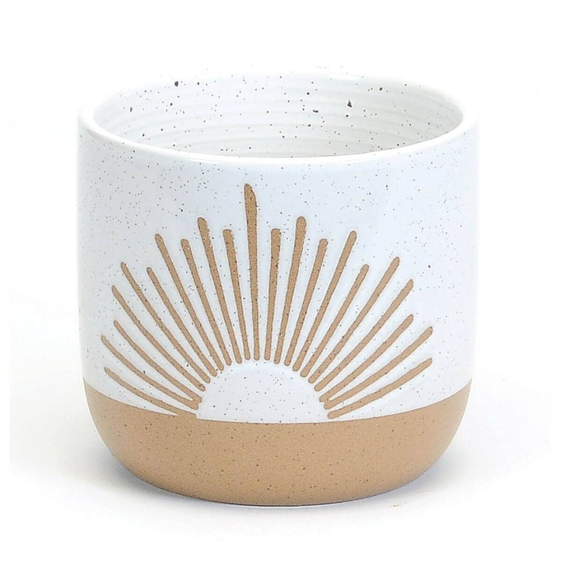 MEDIUM SUNBURST POT WHITE