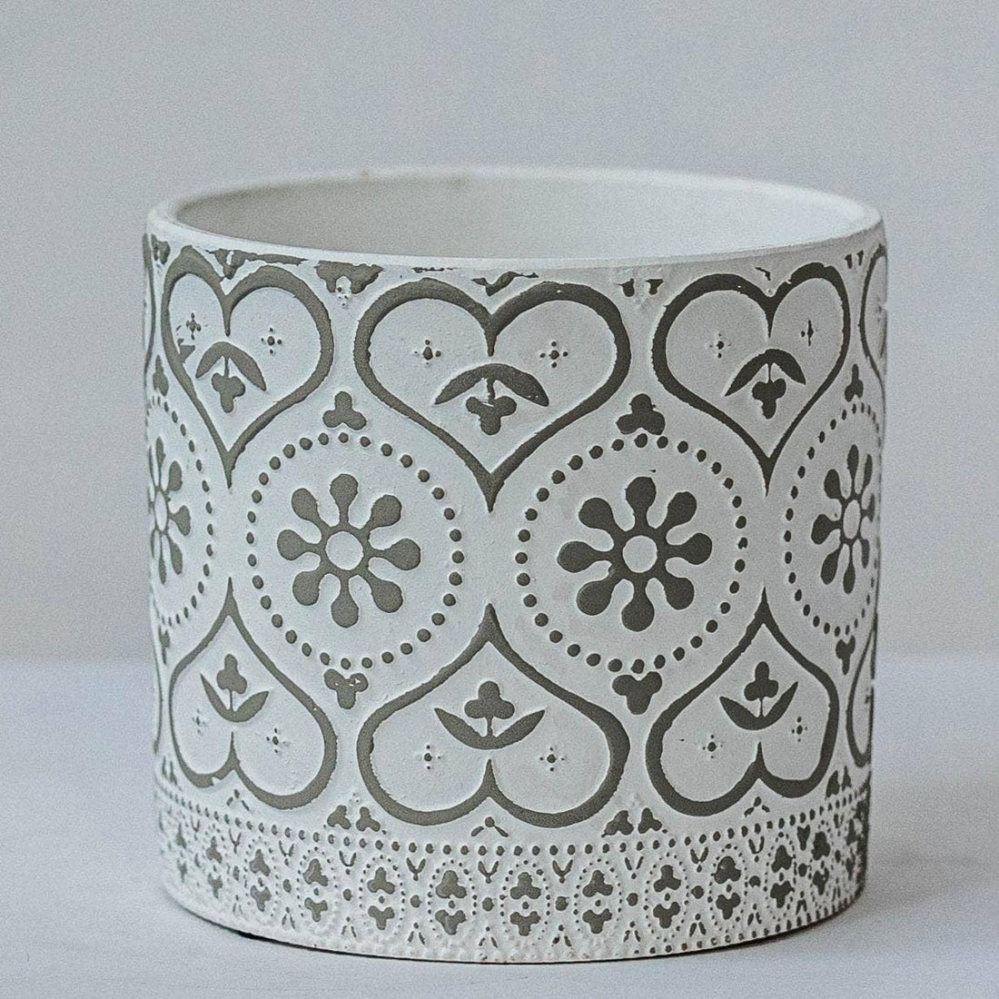 Flower Pot With Lace Pattern