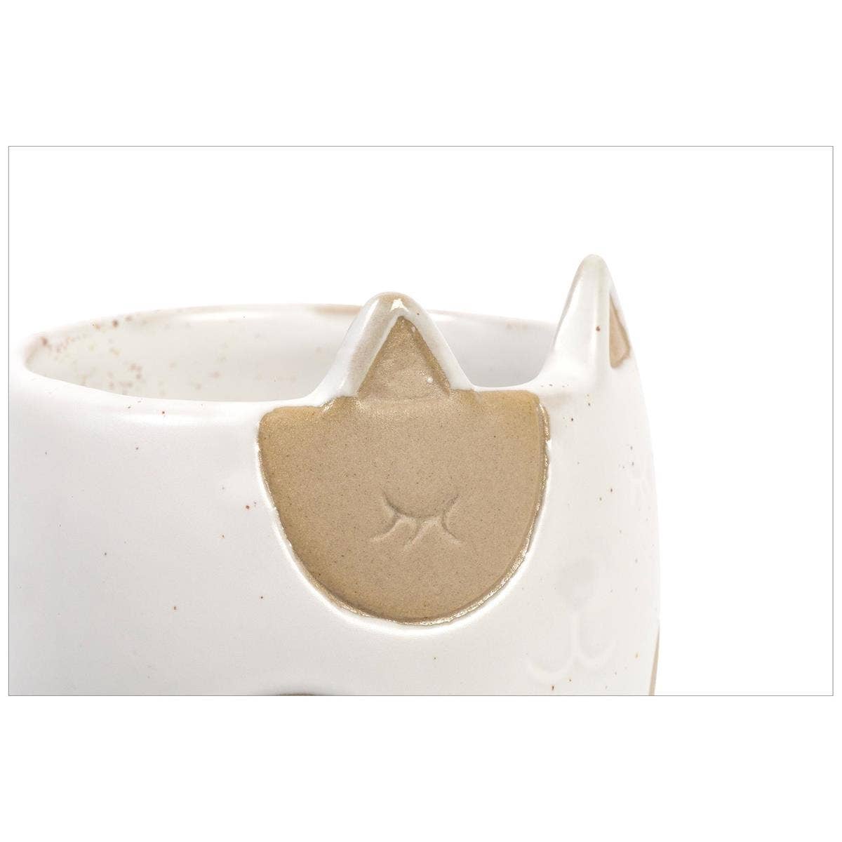 Truu Design Adorable White Kitty Ceramic Planter
