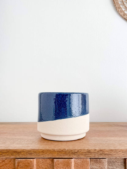 Azura Ceramic Planter Pots, Glossy Blue Color Planters: Medium 5&quot;