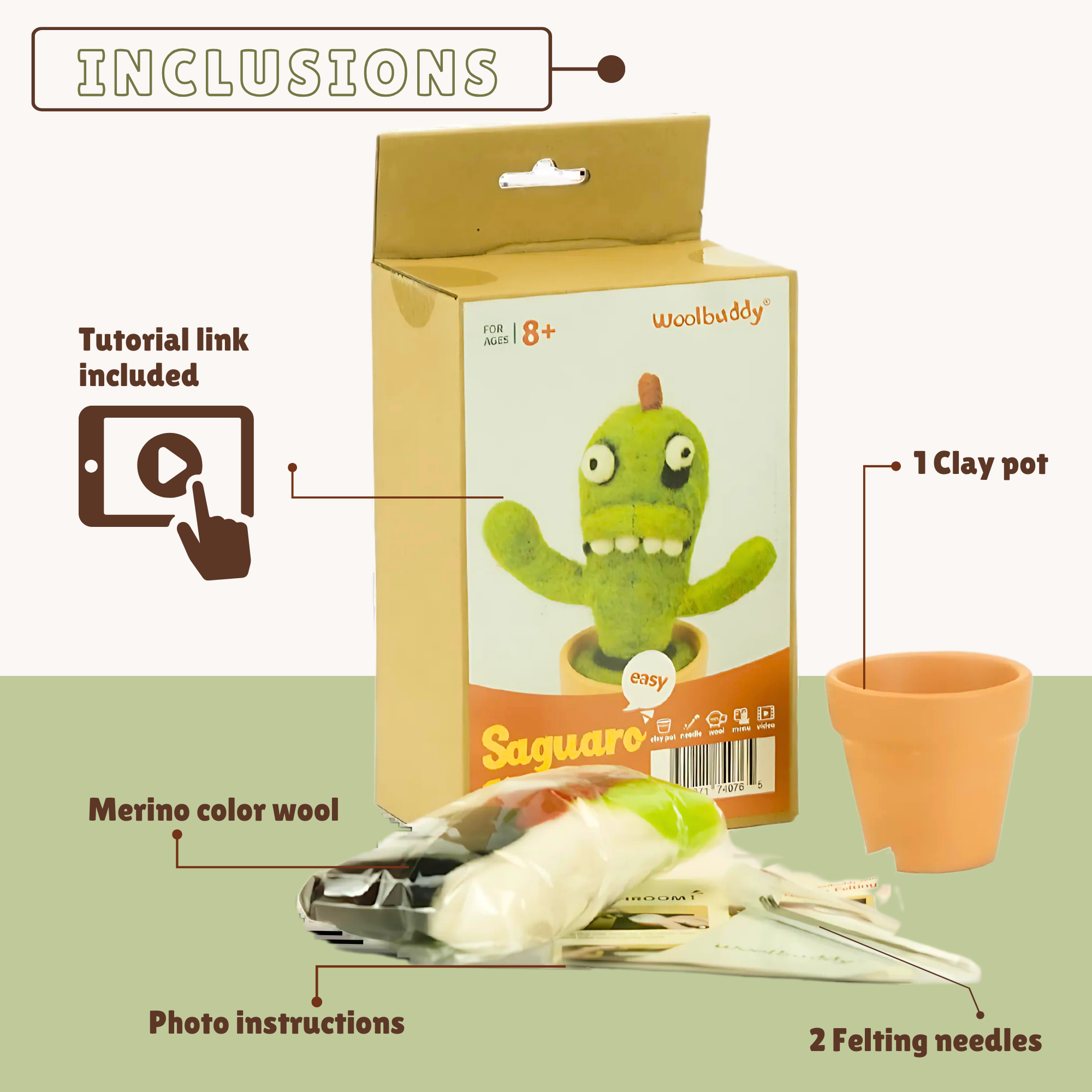 DIY Needle Felting Monster Kit – Saguaro