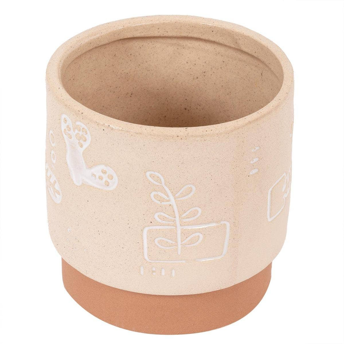 Truu Design Etched Symbols Planter,4.25"D x 4"H