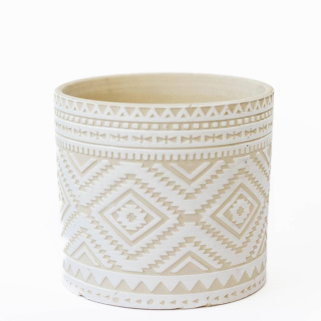 Flower Pot With Aztec Pattern