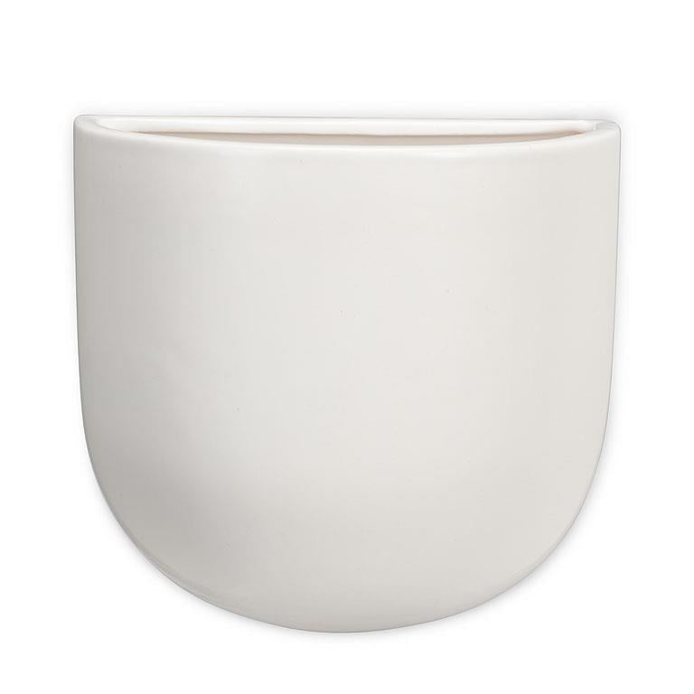 Lg Wall Planter-White-7&quot;H