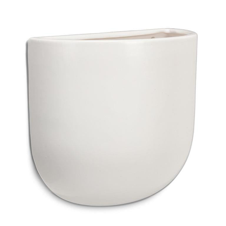 Lg Wall Planter-White-7&quot;H