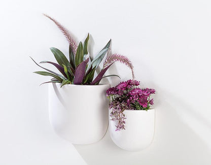 Lg Wall Planter-White-7&quot;H