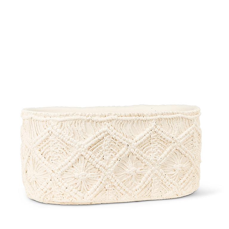 Macrame Style Oval Planter-6x10.5&quot;L