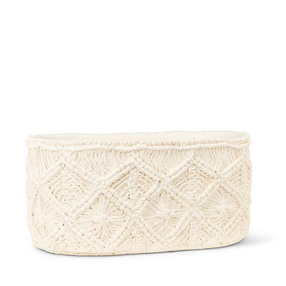 Macrame Style Oval Planter-6x10.5&quot;L
