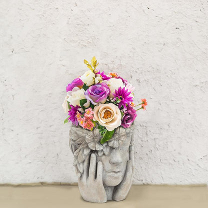Woman w/Flower Halo Planter-9.5&quot;H