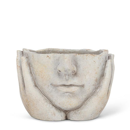 Sm Face in Hands Planter-4.5&quot;H