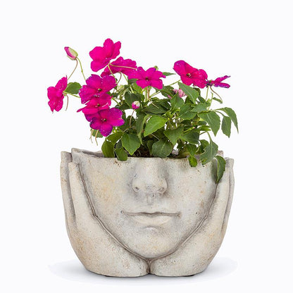 Sm Face in Hands Planter-4.5&quot;H