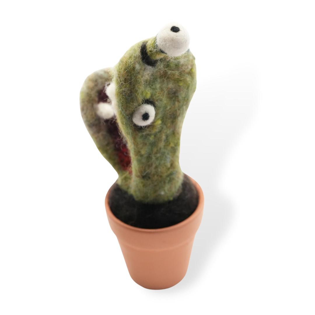 Handmade Wool Needle Felted Venus Flytrap Plant