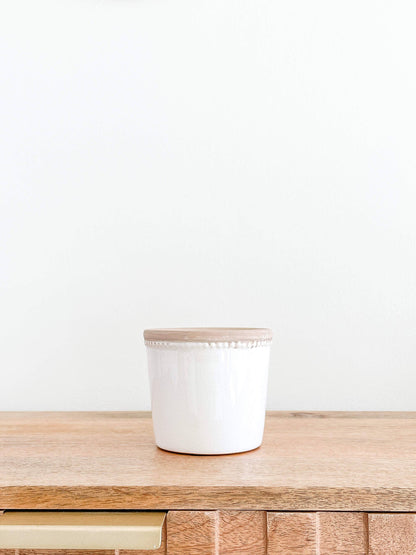 Bella Ceramic Planter Pots, Glossy White Color Planters: Medium 5&quot;