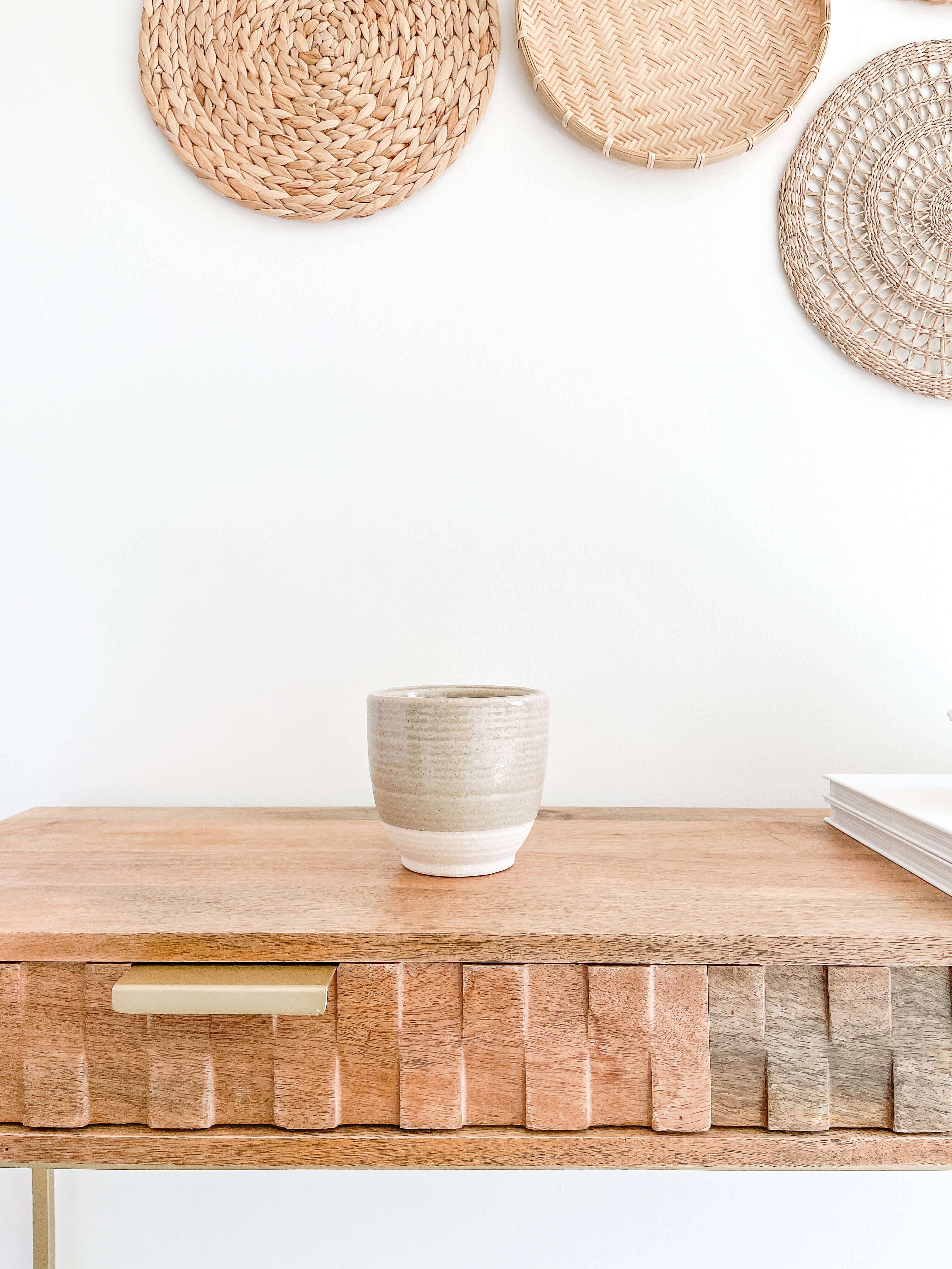 Sophia Ceramic Planters Pots, Earthy Beige Color Planter: Medium 5&quot;