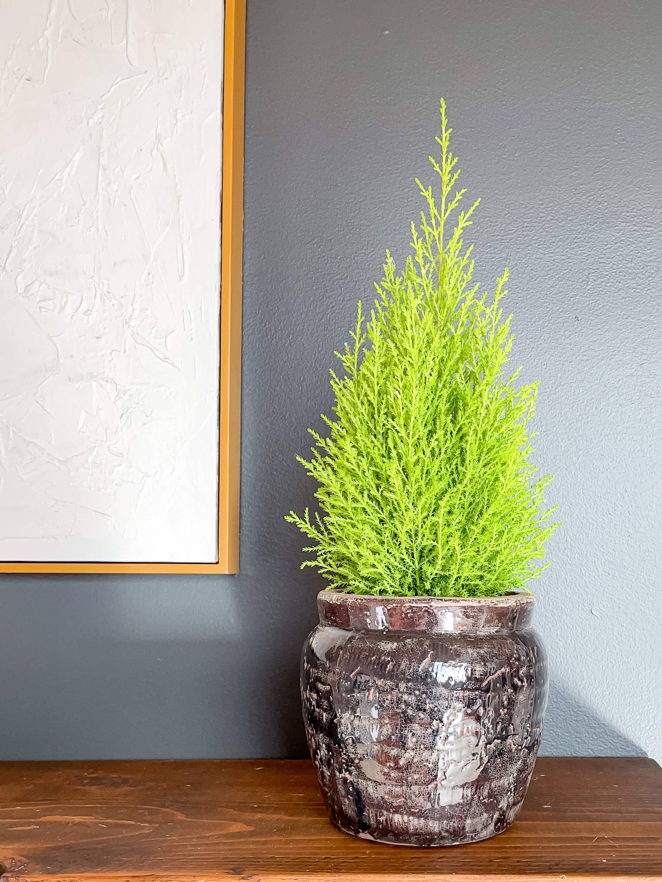 Pompeii Vintage-Style Terracotta Pot, Cracked-Pattern Finish