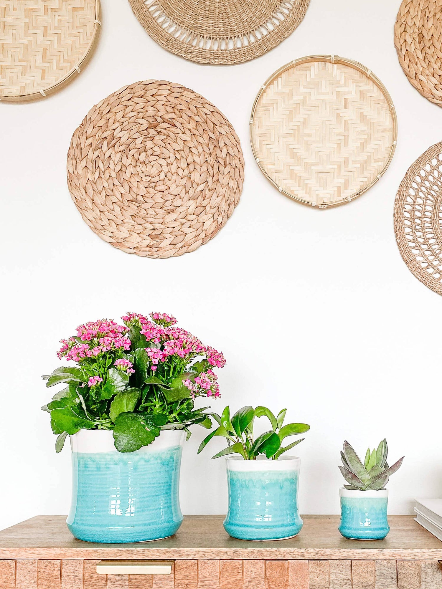 Aria Ceramic Planter Pot, Includes Drainage Hole and Plug: Medium 5&quot;