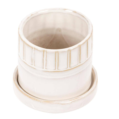 Truu Design Stylish Petra Ceramic Planter with Saucer: Classical