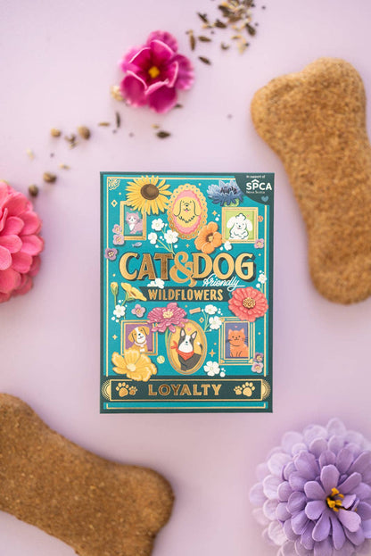 Seed Packet - Cat &amp; Dog Wildflowers (Loyalty) - Gold Foil