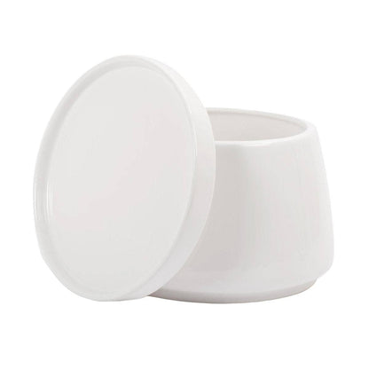 Cylindrical Ceramic Planter With Saucer, 5"D/7.5"D: 5"D